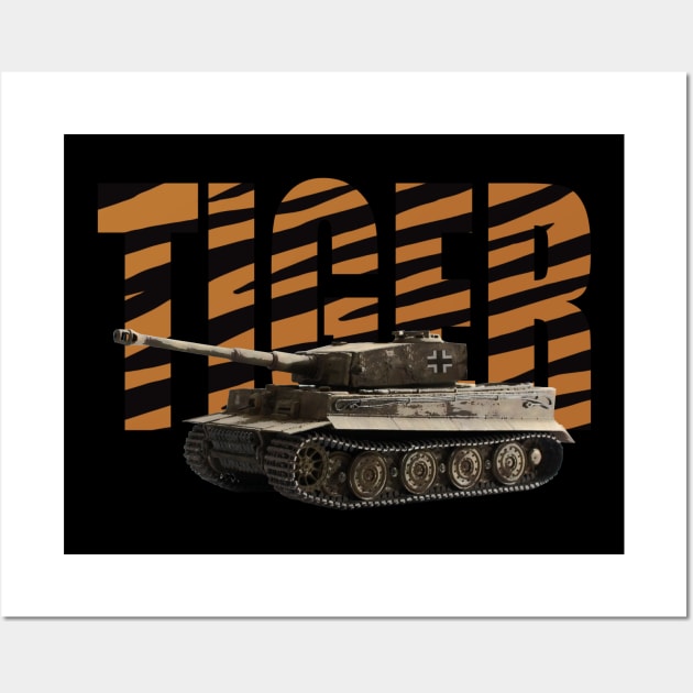 German Tiger  MBT Tank WWII Wall Art by Dirty Custard Designs 
